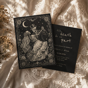 Invitation Mariage gothique noir jusqu'à ce que la mort nous 