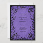 Invitation Mariage gothique noir pourpre (Devant)