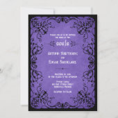 Invitation Mariage gothique noir pourpre (Devant)