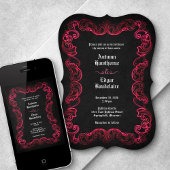 Invitation Mariage gothique noir rouge