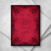 Invitation Mariage gothique noir rouge