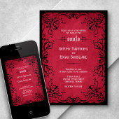 Invitation Mariage gothique noir rouge