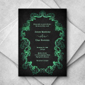 Invitation Mariage gothique noir vert