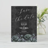 Invitation Mariage gothique noir victorien Enregistrer la dat (Debout devant)