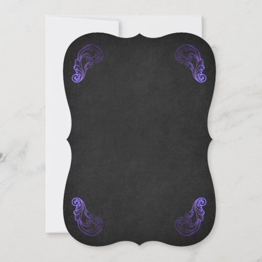 Invitation Mariage gothique noir violet (Dos)