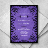 Invitation Mariage gothique noir violet