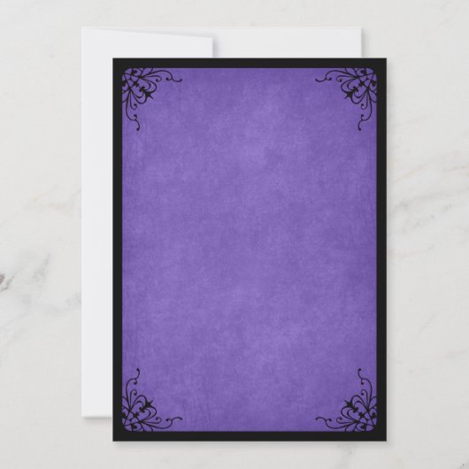 Invitation Mariage gothique noir violet (Dos)