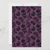 Invitation Mariage gothique noir violet or (Dos)