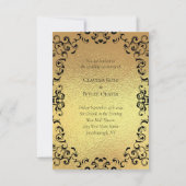 Invitation Mariage gothique or et noir (Devant)