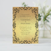 Invitation Mariage gothique or et noir (Debout devant)