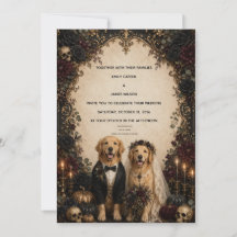 Mariage gothique personnalisé Golden Retriever Hal
