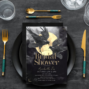 Invitation Mariage gothique Raven & Golden Moon