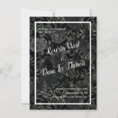 Invitation Mariage gothique Rose blanc et noir Enregistrer la (Devant)