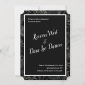 Invitation Mariage gothique Rose blanc et noir Enregistrer la (Devant)