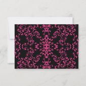 Invitation Mariage gothique rose chaud et noir (Dos)