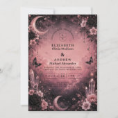 Invitation Mariage gothique rose enchanté (Devant)