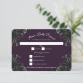 Invitation Mariage gothique Rose gris violet Réponse RSVP (Debout devant)