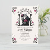 Invitation Mariage gothique rose jusqu'à la mort (Debout devant)