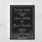 Invitation Mariage gothique Rose noir jusqu'à la mort Do Us P (Devant)