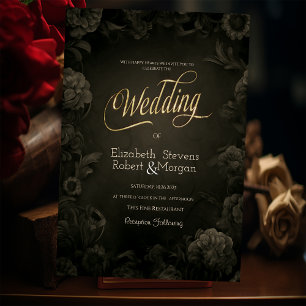 Invitation Mariage gothique Rose vintage