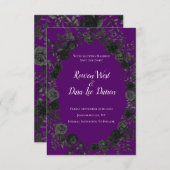 Invitation Mariage gothique Rose violet et noir Enregistrer l (Devant / Derrière)