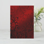 Invitation Mariage gothique rouge Damask (Debout devant)