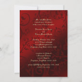 Invitation Mariage gothique rouge Damask (Dos)