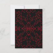 Invitation Mariage gothique rouge et noir Swirl Enregistrer l (Dos)