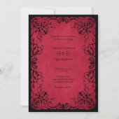 Invitation Mariage gothique rouge noir (Devant)