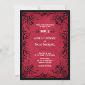 Invitation Mariage gothique rouge noir (Devant)