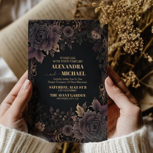 Invitation Mariage gothique royal victorien