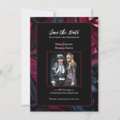Invitation Mariage gothique Sauvez la date Halloween Rouge No (Devant)