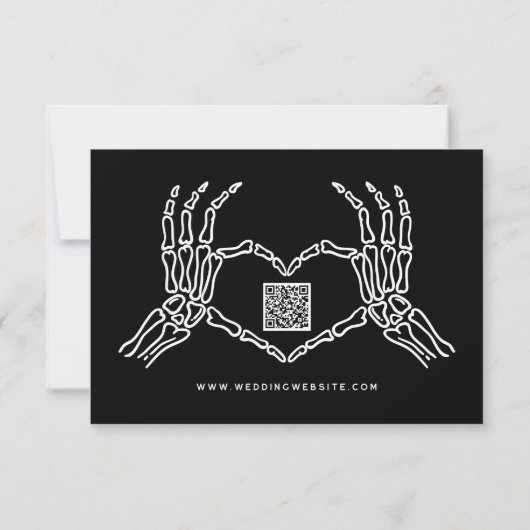 Invitation Mariage gothique Skeleton mains Mariage QR Code RS (Dos)
