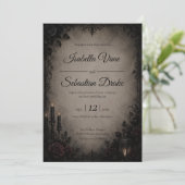 Invitation Mariage gothique sombre romantique (Debout devant)