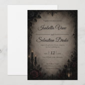 Invitation Mariage gothique sombre romantique (Devant / Derrière)