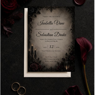 Invitation Mariage gothique sombre romantique