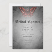 Invitation Mariage gothique sous thème d'eau noire et papillo (Devant)