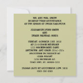 Invitation Mariage gothique Steampunk Crâne et Roses (Dos)