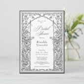 Invitation Mariage gothique sur thème botanique rétro (Debout devant)