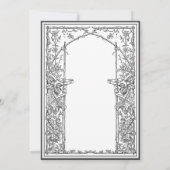 Invitation Mariage gothique sur thème botanique rétro (Dos)
