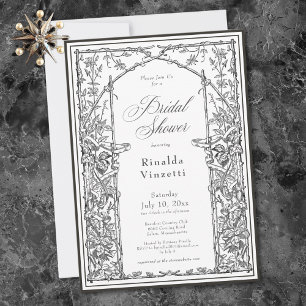 Invitation Mariage gothique sur thème botanique rétro