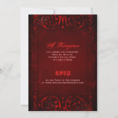 Invitation Mariage gothique victorien profond rouge (Dos)