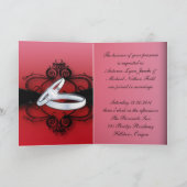 Invitation mariage gothique victorien steampunk rouge et noir (Intérieur)