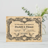Invitation mariage gothique vintage (Debout devant)