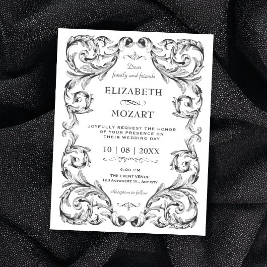 Invitation Mariage gothique vintage