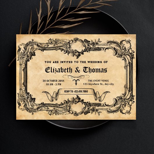 Invitation mariage gothique vintage