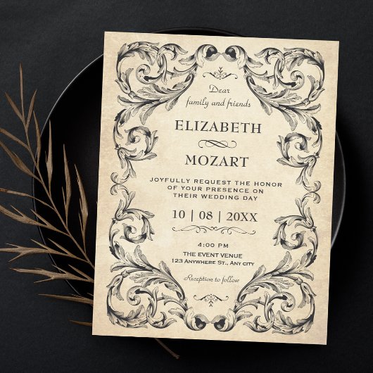 Invitation Mariage gothique vintage
