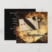 Invitation mariage gothique vintage amour steampunk (Devant / Derrière)