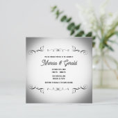 Invitation Mariage gothique Vintage noir et blanc (Debout devant)