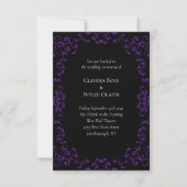 Invitation Mariage gothique violet et noir (Devant)